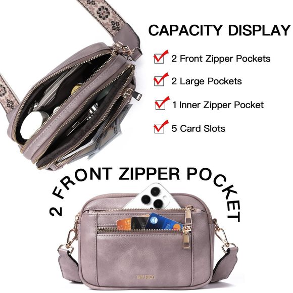 Crossbody Purse Small Crossbody Bags Trendy Vegan Leather With :O - Picture 5 of 8